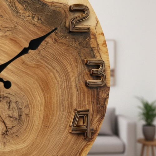 Wanduhr holzoptik rustikaler - wanduhr,