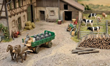 Wiking Pferdewagen grün beige