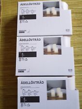 3 x 3 St. IKEA ÄDELLÖVTRÄD 16cm, 13,5cm, 10cm LED Kerze  weiß/innen