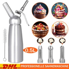 Profi Edelstahl Sahnesyphon Sahnespender Espuma Flasche Sahne Sprühflasche 0.5L