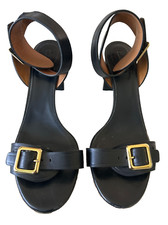 Hochwertige schwarze Chloé Römersandalen aus Leder Gr. 39,5