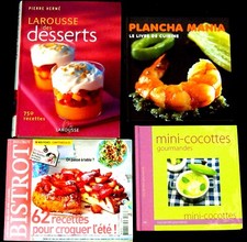 KOCHBÜCHER französisch 4 Stück zB Larousse des desserts-Bistrot-Cocottes-Plancha