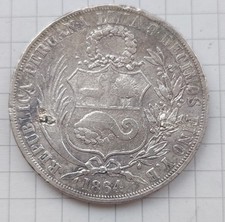 1 Sol 1864 Peru Silber