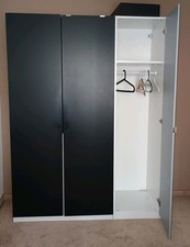 Kleiderschrank mit Spiegel Gebraucht Ikea pax Schwarz Weiß