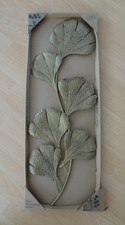 Wanddeko Eisen Gold Blätter 77 x 28 cm 3D Deko Modern