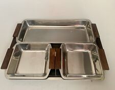 Vintage Vierteiliges Set Braun-Feldweg Schale Tablett Kleeblatt Seibel Edelstahl
