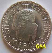 MONACO 10 FRANCS - CHARLES III. / RAINIER III. 1966 - SILBERMÜNZE - SILBERBARREN