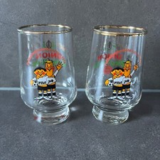 2 Bier Gläser Fußball Weltmeister WM 1974 Tip & Tap Dortmunder Union Goldrand