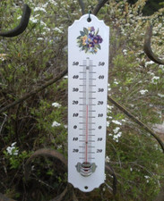 Emaille Thermometer 25cm verschiedene Themen Echtemaille Neu Funktionstüchtig ext/Int