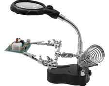 Löthilfe mit Lupe 12x & LED Beleuchtung Dritte Hand Lötstation Lötkolbenhalter