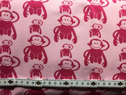 Jersey baumwolle affen rosa - baumwolle,