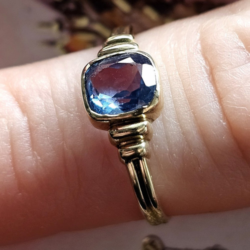 333 gelbgold solitärring mit - 333,