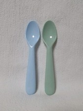 2x IKEA KALAS Löffel Babylöffel Kinderbesteck grün blau NEU