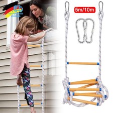 5m/10m Feuerleiter 2 Karabiner Strickleiter Feuerfeste Rettungsleiter Notleiter