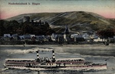 Ak Niederheimbach am Rhein, Dampfschiff auf dem Rhein, Landschaft... - 4749673