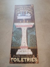 Blechschild Deko Vintage Badezimmer – antikes Waschbecken Motiv – Wanddeko Retro