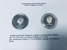 3 + 5 Reichsmark J.W. von Goethe Nachprägung Weimar 1932 PP 925er Silber