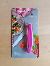 VICTORINOX classic Gemüsemesser faltbar Küchenmesser Wellenschliff pink