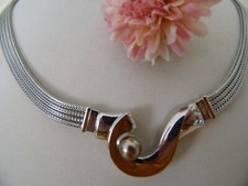 Pierre Lang schönes silberfarbenes Magnetcollier ca. 44/45,5 cm  gut erhalten