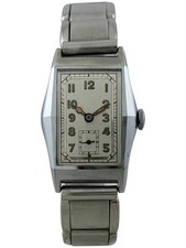 Art Deco Herrenarmbanduhr Handaufzug mit Leuchtzeigern, funktioniert