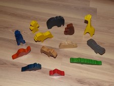 13 Holzfiguren Tiere Bauernhof Dinosaurier Giraffe Elefant Nilpferd