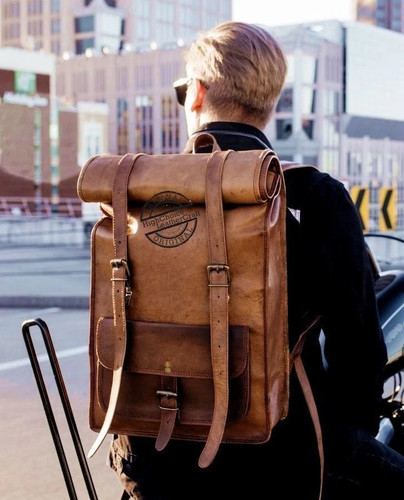 Herren vintage leder - leder, rucksack