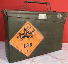 Militär Metall Munition Munitionskiste Behälter Vintage Original Armee Werkzeugkiste