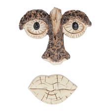 Baumgesicht 2-teilig Outdoor Dekoration Baumschmuck Baumstamm Deko Gartendeko