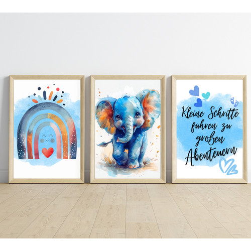 Kinder wandbilder 3er set - wandbilder,