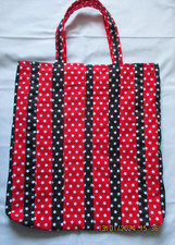 Wendetasche Wendebeutel Sterne schwarz rot Patchwork Upcycling Unikat neu