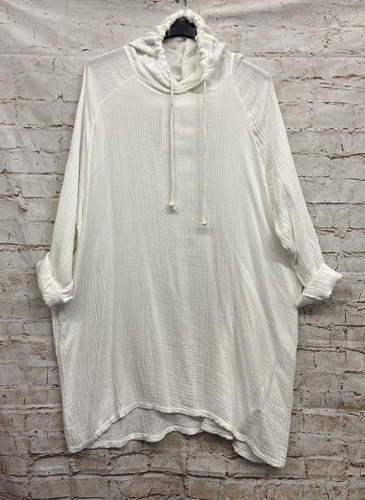 Damen musselin tunika shirt - musselin,