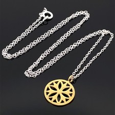 KETTE & ANHÄNGER  AUS 925/- SILBER BICOLOR SCHMUCKJAGD