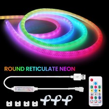 360° Runde Neon LED Strip Streifen RGB WS2812B Wasserdicht Schlauch Lichterkette