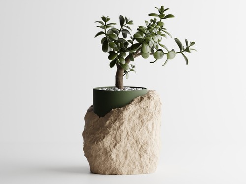 Vase mit steinoptik dekovase - steinoptik,,