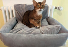 Katzenbett Heizkörperliege – waschbar, bis 15 kg, mit Kissen – grau, stabil