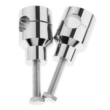 Chrome Shorty RUNDE 1 "Lenker Riser Kompatibel mit Harley  Suzuki Yamaha Honda