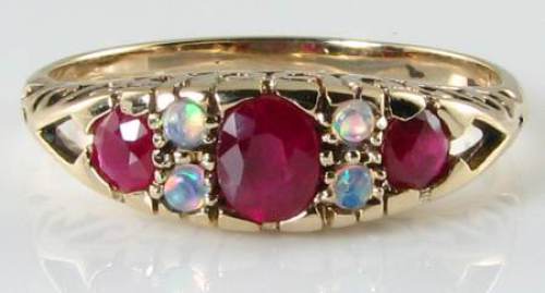 9ct gold ring mit rubin - 9k,