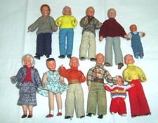 Sammlung 10 Stück antike Caco Puppen 1:18  Puppenstube Lundby Lisa 60er Jahre