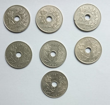 Dänemark 25 Erz Münzen x 7