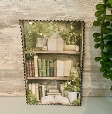 Post Karte Bücherregal Grüne Pflanzen Sommer Deko  Geschenk