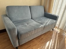 Blaues Sofa, gebraucht, in