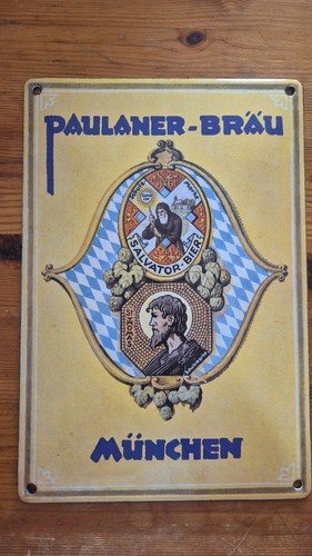 Emailschild paulaner bräu - emailschild,
