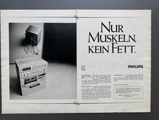 Philips HiFi Mini-Anlage Nur Muskeln Kein Fett 1981 Vintage Werbung Reklame