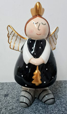 Dekofigur Engel von Gilde mit Flügel Krone Punkte Tannenbaum 27,5 cm herzlich