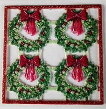 Wachsbild +++  WEIHNACHTEN +++ WEIHNACHTSKRANZ  + 10 x 10cm +Jittenmeier+  Wachs