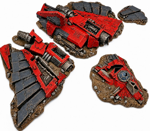 Crashed lander terrain set - crashed,