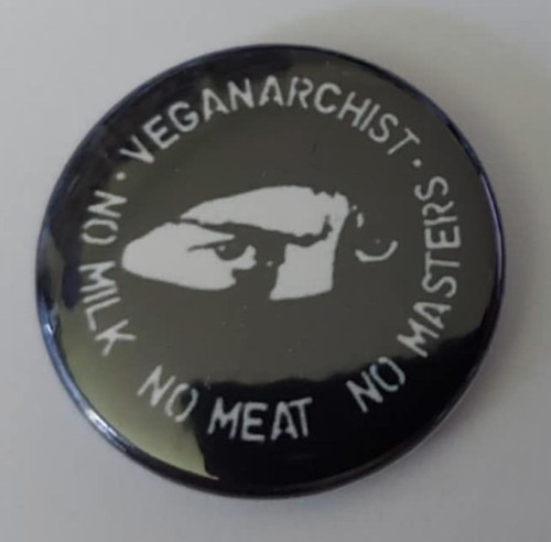 Vegan anarchist button - anarchist,