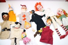 Konvolut Handpuppen & Stoffpuppen – Kasperle Theater – Holz & Stoff – 70er Vinta