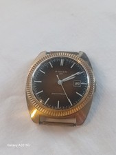 Herrenuhr Anker 200 Handaufzug m.braunem Zifferblatt minimale Tragespuren läuft