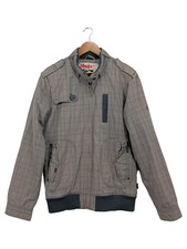 khujo Herren Leichte Jacke Kariert Grau Gr. 50/L Freizeit Baumwolle